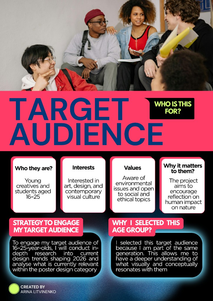 Editorial design artwork — target audience